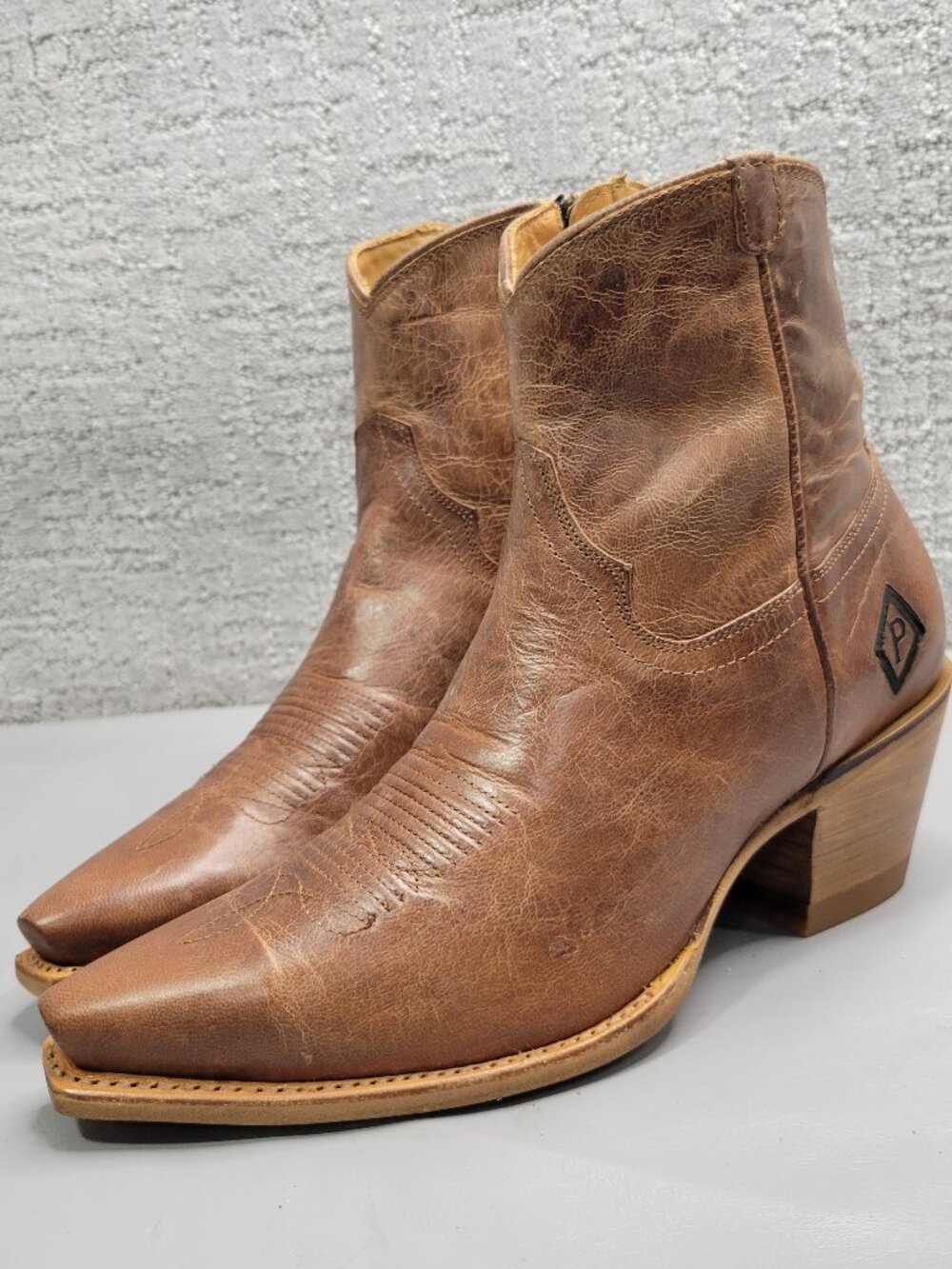 Tecovas The Daisy Womens Size US 7.5B Scotch Goat Snip Toe Western Bootie Shoes.